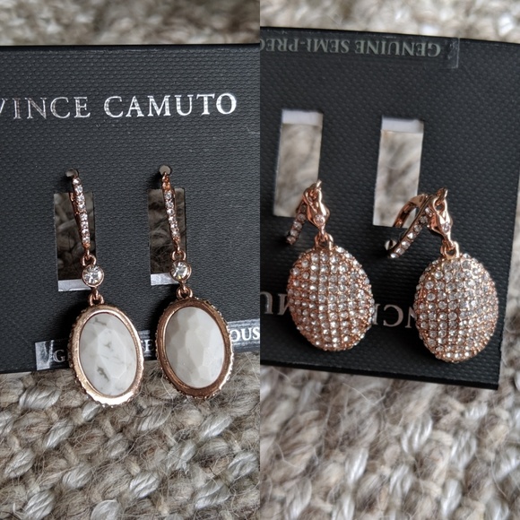 Vince Camuto Jewelry - Vince Camuto rose gold, stone, sparkly earrings
